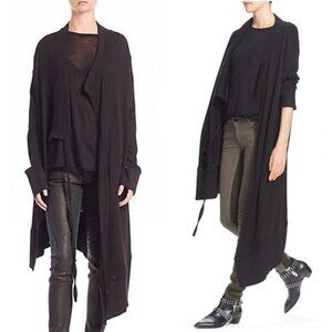 Superfine Chime Relaxed Asymmetrical Long‎ Maxi Wool Italian Sweater XS